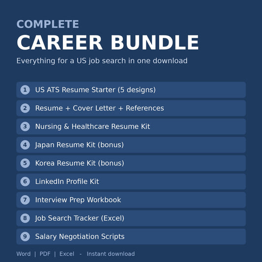 Complete Career Bundle | 9 Job Search Kits: Resume, LinkedIn, Interview, Salary