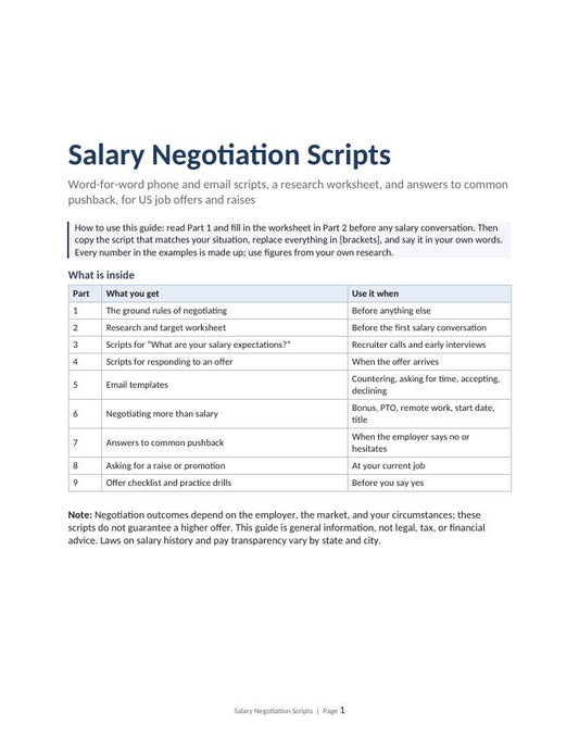 Salary Negotiation Scripts | Email & Phone Templates for Job Offers and Raises